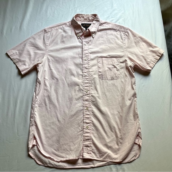 BEAMS light pink short sleeve button up shirt - Picture 1 of 6